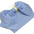 画像2: 【アウトレット品】 浴衣帯 レディース 小袋帯の作り帯 単品 結び帯【青系、麻の葉】 (2)