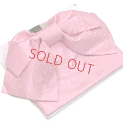 画像2: 【アウトレット品】 浴衣帯 レディース 小袋帯の作り帯 単品 結び帯【ピンク、秋桜】