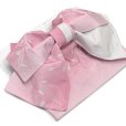 画像2: 【アウトレット 美品！】 浴衣帯 レディース 小袋帯の作り帯 単品 結び帯【ピンク、桜花弁】 (2)