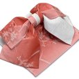 画像2: 【アウトレット 美品！】 浴衣帯 レディース 小袋帯の作り帯 単品 結び帯【赤系ぼかし、百合】 (2)