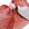 画像3: 【アウトレット 美品！】 浴衣帯 レディース 小袋帯の作り帯 単品 結び帯【赤系ぼかし、百合】 (3)