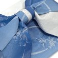 画像3: 【アウトレット 美品！】 浴衣帯 レディース 小袋帯の作り帯 単品 結び帯【青ぼかし、百合】 (3)
