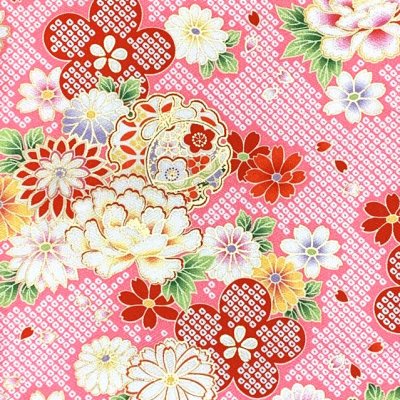 画像4: 七五三 着物 7歳 女の子用 フルセット 総柄の子供着物 結び帯セット(合繊)【ピンク、鈴と牡丹・雪輪】