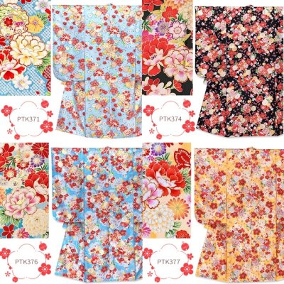 画像11: 七五三 ７歳 着物フルセット 女の子 小紋柄の子供着物 箱せこセット・結び帯まで選べる セルフコーディネートセット