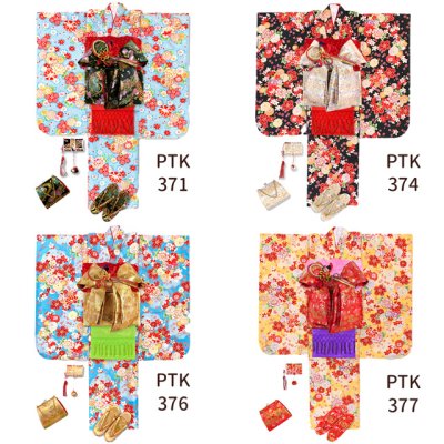 画像4: 七五三 ７歳 着物フルセット 女の子 小紋柄の子供着物 箱せこセット・結び帯まで選べる セルフコーディネートセット