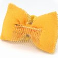 画像4: リボン 髪飾り 卒園式 袴姿に 子供用 正絹の絞り生地のリボン髪飾り【黄色】 (4)