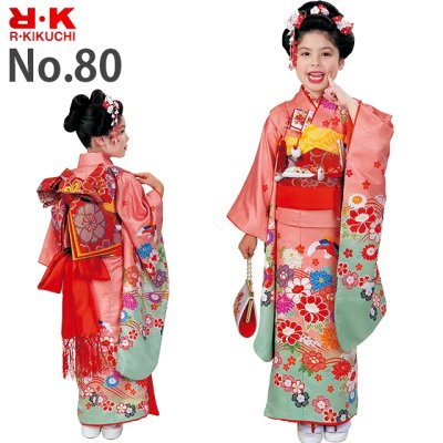 画像9: 七五三 着物 7歳 フルセット ”R・K (リョウコ・キクチ)” ブランド 女の子 子供着物 結び帯・小物が選べるセット(合繊)-B