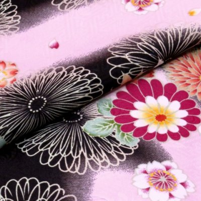 画像4: 洗える着物 “RK(リョウコキクチ)” ブランド 袷 小紋 フリーサイズ【ピンク＆黒、菊と桜・紅葉】