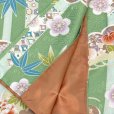 画像4: 洗える着物 袷 フリーサイズ 小紋 単品 レディース 仕立て上がり 着物【黄緑・松竹梅】 (4)