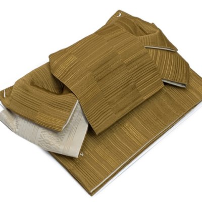 画像6: 洗える着物 小紋 袷 コーディネートセット RKブランド小紋と半幅帯作り帯セット 袷 フリーサイズ 肌着付き【ベージュ、萩】