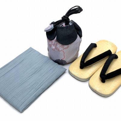 画像5: 2025年お正月向け新作 RKブランド 子供着物アンサンブル レトロ柄 男の子着物セット 100/110/120/130サイズ【グレー系、雪輪に鈴】