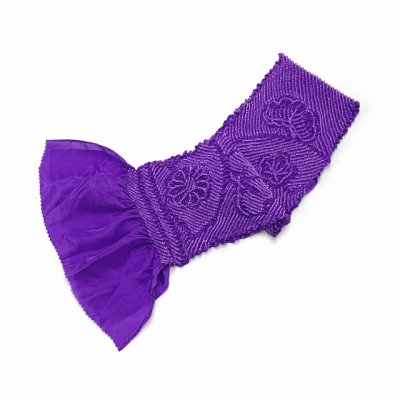 画像2: しごき 帯揚げ セット 七五三の着物に 子供用 正絹の志古貴と帯揚げセット【紫】