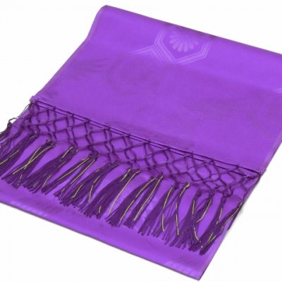 画像6: しごき 帯揚げ セット 七五三の着物に 子供用 志古貴(合繊)と帯揚げ(正絹)【紫】