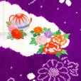 画像4: 七五三 着物 7歳 女の子用 本絞り 刺繍入り 子供着物(正絹)【紫、二つ鞠】 (4)