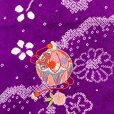画像5: 七五三 着物 7歳 女の子用 本絞り 刺繍入り 子供着物(正絹)【紫、二つ鞠】