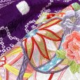 画像4: 七五三 7歳 着物 セット 本絞り  刺繍入りの着物 正絹 四つ身の着物と結び帯 コーディネートフルセット【紫、束ね熨斗に二つ鞠】