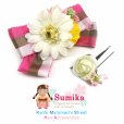 画像1: 七五三・卒園式に　“Sumika”オリジナル 手作りのコサージュ髪飾り【ピンク系、リボンにデイジー】2点セット (1)