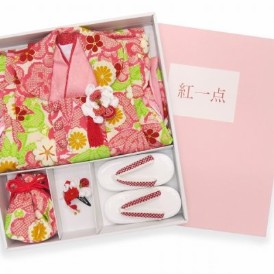 画像6: 七五三 3歳着物 女の子用 “紅一点”ブランド 正絹 被布コートセット【ピンク、松竹梅】