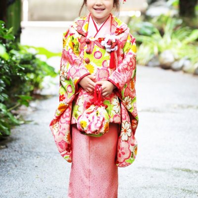 画像7: 七五三 3歳着物 女の子用 “紅一点”ブランド 正絹 被布コートセット【ピンク、松竹梅】