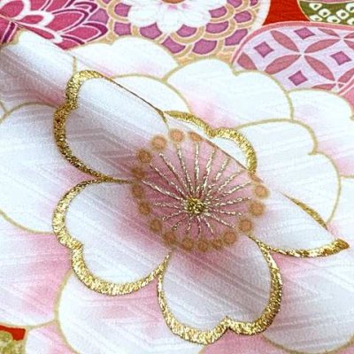 画像7: “式部浪漫 & 京都室町st. コラボ企画” 七五三 着物 7歳 女の子 絵羽柄の四つ身の着物(合繊) 襦袢付き【赤、橘】