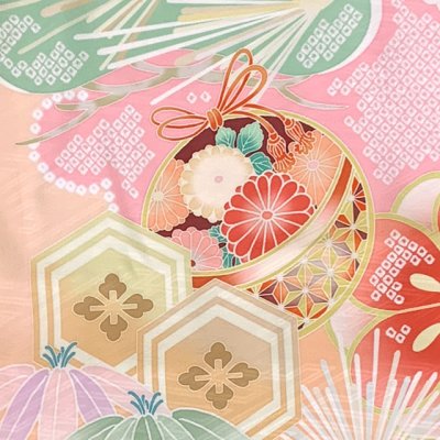 画像4: 七五三 着物 7歳 女の子 2025年新作 式部浪漫ブランド 絵羽柄の着物 四つ身 子供振袖 単品 合繊【ピーチフィズ、鞠梅】