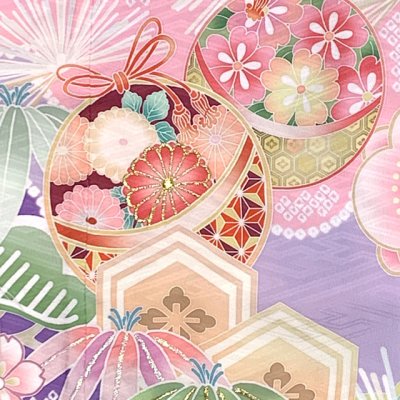 画像5: 七五三 着物 7歳 女の子 2025年新作 式部浪漫ブランド 絵羽柄の着物 四つ身 子供振袖 単品 合繊【藤色、鞠梅】