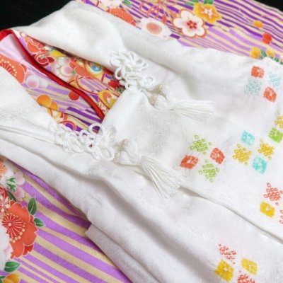 画像4: 七五三 着物  “式部浪漫”ブランド 3歳女の子の着物フルセット(正絹)【紫、雪輪】