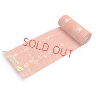 画像2: 紗の半幅帯 本場筑前 博多織 正絹 細帯 夏用の着物や浴衣に【オレンジ系、桜】