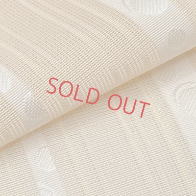 画像4: 紗の半幅帯 本場筑前 博多織 正絹 細帯 夏用の着物や浴衣に【サンドベージュ、水玉】