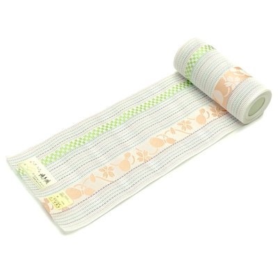 画像2: 紗の半幅帯 本場筑前 博多織 正絹 細帯 夏用の着物や浴衣に【生成り系、瓢箪】