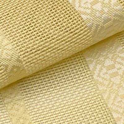 画像4: 紗の半幅帯 本場筑前 博多織 正絹 細帯 夏用の着物や浴衣に【黄色系、献上柄】