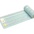 画像2: 紗の半幅帯 本場筑前 博多織 正絹 細帯 夏用の着物や浴衣に【ミントグリーン、なでしこ柄】 (2)