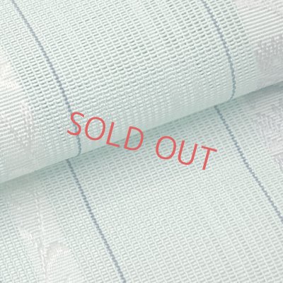 画像4: 紗の半幅帯 本場筑前 博多織 正絹 細帯 夏用の着物や浴衣に【ミントグリーン、なでしこ柄】