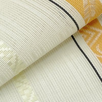 画像4: 紗の半幅帯 本場筑前 博多織 正絹 細帯 夏用の着物や浴衣に【淡クリーム系、源氏香と瓢箪】