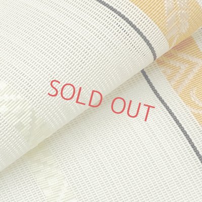 画像4: 紗の半幅帯 本場筑前 博多織 正絹 細帯 夏用の着物や浴衣に【淡クリーム系、源氏香と瓢箪】