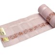 画像2: 紗の半幅帯 本場筑前 博多織 正絹 細帯 夏用の着物や浴衣に【さくらピンク、枝垂れ桜】 (2)