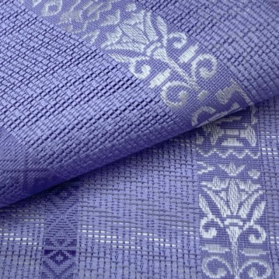 画像4: 紗の半幅帯 本場筑前 博多織 正絹 細帯 夏用の着物や浴衣に【青紫系、花・魚・鳥】