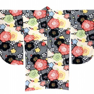 画像2: 卒業式 袴セット 女性用 二尺袖着物 小振袖 ショート丈 刺繍袴 2点セット 合繊【黒系、絞り梅】