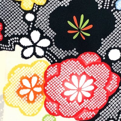 画像5: 卒業式 袴セット 女性用 二尺袖着物 小振袖 ショート丈 刺繍袴 2点セット 合繊【黒系、絞り梅】