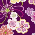 画像5: 卒業式 袴 セット 二尺袖着物 ショート丈 無地袴 2点セット 合繊【紫、花柄】 (5)