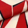 画像4: 卒業式の着物 小紋柄の二尺袖 単品 ショート丈 フリーサイズ【生成りｘ赤、麻の葉】 (4)