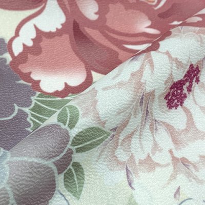 画像5: 七五三 着物 女の子 フルセット 総柄の女の子用 子供着物 結び帯コーデセット(合繊)【クリーム、ピンク牡丹】