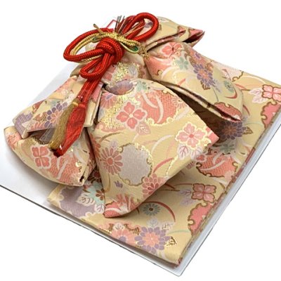 画像8: 七五三 7歳 女の子用 小紋柄 四つ身の着物と結び帯 他 フルセット【クリーム、ピンク牡丹】