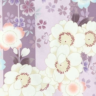 画像4: 七五三 着物 2025年新作 7歳 女の子用 小紋柄 四つ身 単品 子供着物(合繊) 襦袢付き【薄紫系、矢羽に桜】