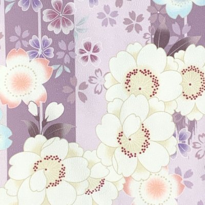 画像4: 七五三 着物 女の子 フルセット 総柄の女の子用 子供着物 結び帯コーデセット(合繊)【薄紫系、矢羽に桜】