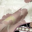画像5: 七五三 7歳 女の子用 小紋柄 四つ身の着物と結び帯 他 フルセット【クリーム系、古典柄 鞠と牡丹】 (5)