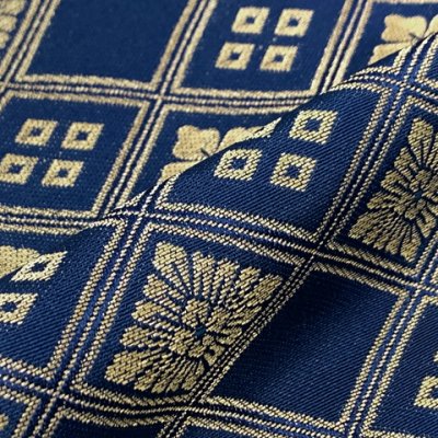 画像4: ≪アウトレット・美品≫七五三 袴 3歳 三歳男児 正絹 金襴袴 男の子 はかま 単品 50cm【青紺、武田菱と菊菱】