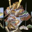 画像3: お宮参り 男の子 着物 正絹  赤ちゃんのお祝い着 (初着 産着） 熨斗目 襦袢付き【黒地、兜と虎】