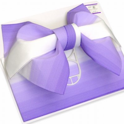 画像3: 浴衣帯 グラデーション織りの浴衣用作り帯 日本製【段ボカシ、薄紫】