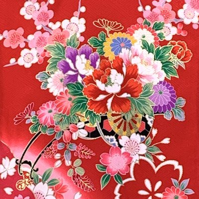 画像3: お宮参り 着物 女の子 赤ちゃんのお祝い着 産着 初着 正絹 襦袢付き【赤、花車】